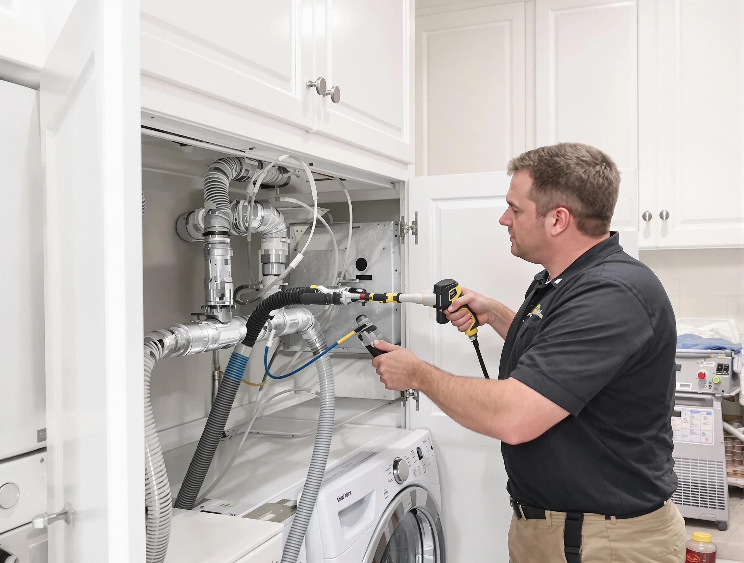 Longmont Dryer Vent Cleaning professional removing severe blockage from a clogged dryer vent in Longmont