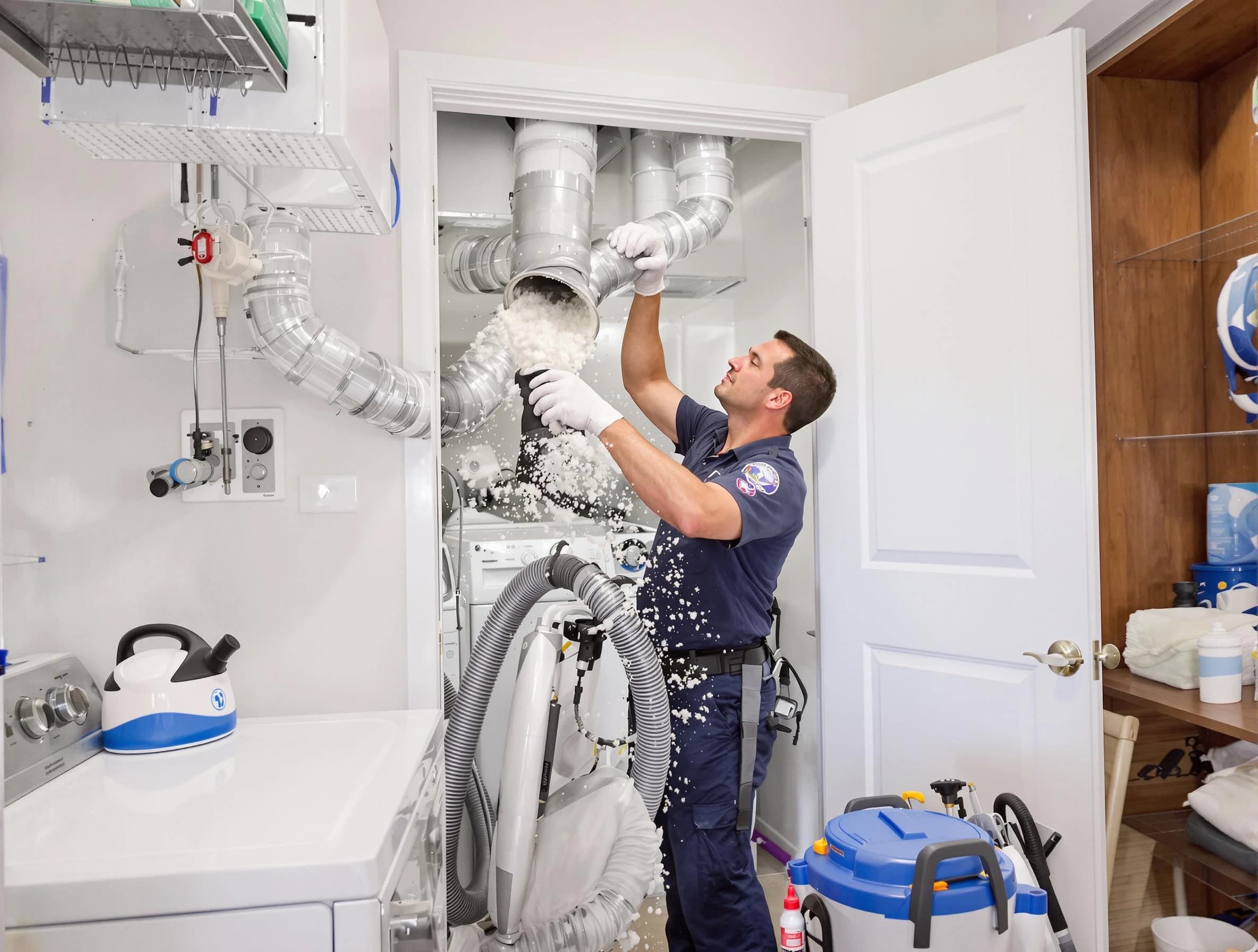 Longmont Dryer Vent Cleaning technician delivering thorough residential dryer vent cleaning service in Longmont