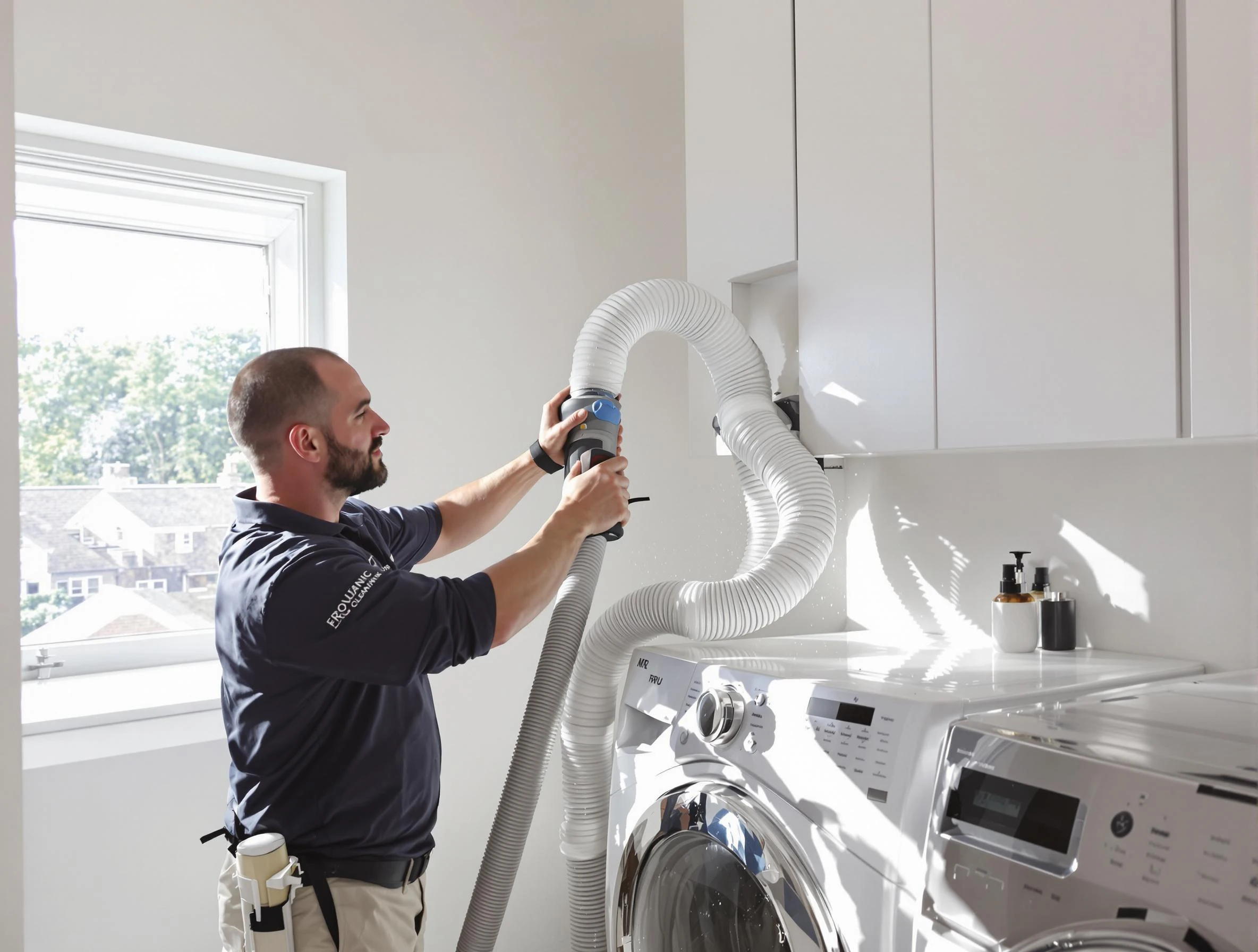 Certified Longmont Dryer Vent Cleaning technician performing dryer vent cleaning in Longmont