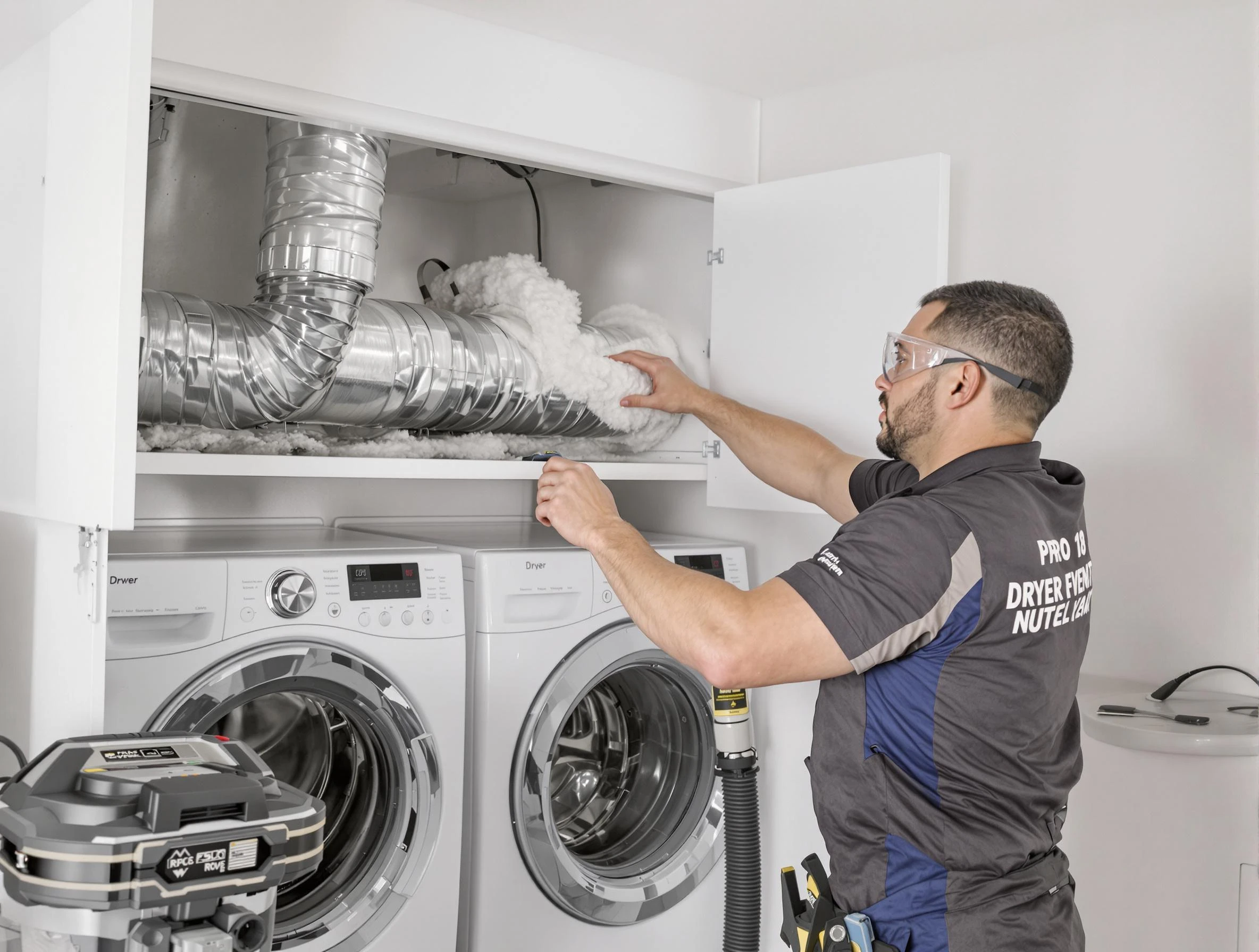 Longmont Dryer Vent Cleaning certified technician performing specialized gas dryer vent cleaning in Longmont